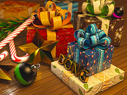 圣誕禮品場景C4D