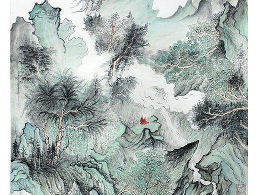 青绿山水（个人主页-ZMzIzMzM0MDg=） - 绘画 - 站酷设计师YUJANE0929原创素材 - 站酷ZCOOL