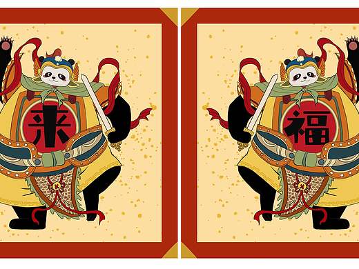 中国习俗——门神（个人主页-ZNTM1NDA0OTI=） - 商业插画 - 站酷设计师CCCting原创素材 - 站酷ZCOOL