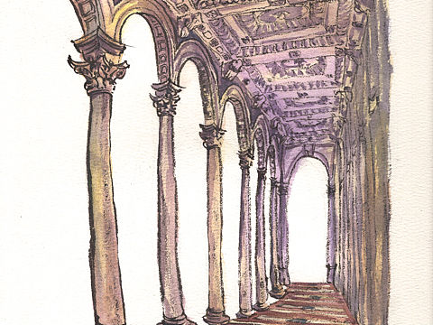 米兰大教堂侧廊建筑（个人主页-ZNDE1MjM4NDA=） - 绘画 - 站酷设计师大吉大力原创素材 - 站酷ZCOOL