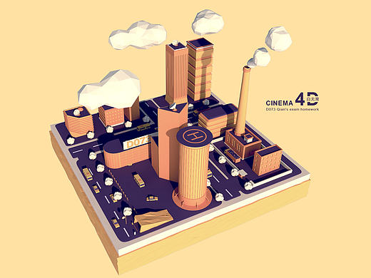 C4D 城市多边形建模（未完成版）