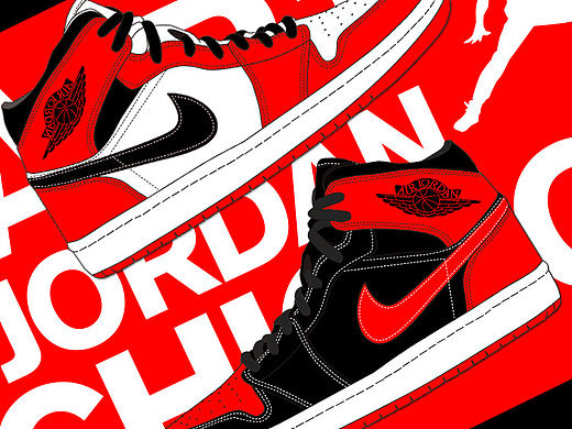 air jordan1 & zoom kobe 1 球鞋插画