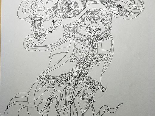 临摹 广目王（个人主页-ZMjYxMzQxMjQ=） - 创作习作 - 站酷设计师a萱草无忧a原创素材 - 站酷ZCOOL