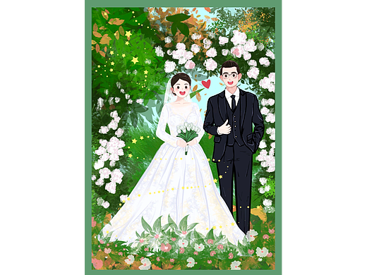 为朋友画的手绘请柬