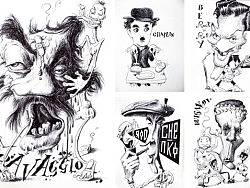 临名人漫画像（圆珠笔）1