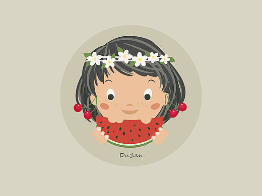 水果少女插画（临摹）