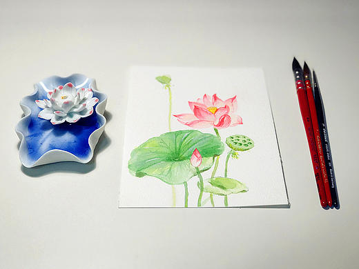 试画无线稿水彩荷花（个人主页-ZMTkwMjMyMjA=） - 创作习作 - 站酷设计师蓝柯原创素材 - 站酷ZCOOL