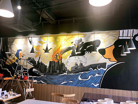 墙绘 吐司店（个人主页-ZNDIwOTMwMjg=） - 家装设计 - 站酷设计师Jerry田野原创素材 - 站酷ZCOOL