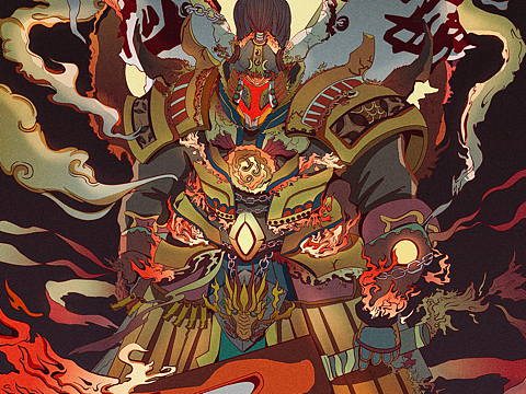 镇魂街—曹仁,插画设计