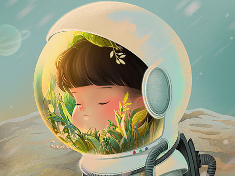原创治愈系插画之画儿子系列