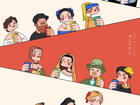 名画的人物活在当下也是低头族吗