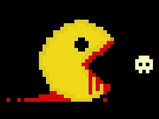 恐怖版吃豆人插画-像素画12770246年前鼠绘小黄人插画-创作习作90016