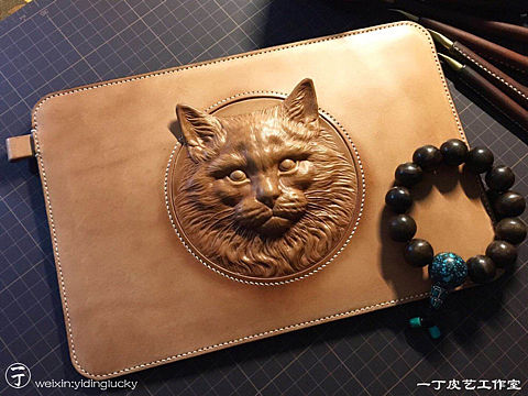 皮塑猫咪手袋