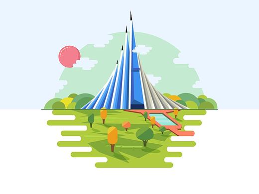 高耸建筑风景AI练习