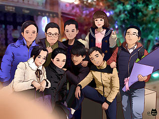 Q版人物之宣傳部聚會+1（個人主頁-ZNzI2MTE1Mg==） - 單幅漫畫 - 站酷設(shè)計師七里海岸原創(chuàng)素材 - 站酷ZCOOL