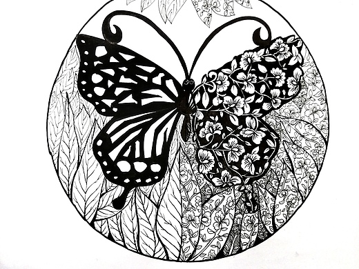 ranjuce_4年前黑白装饰画,黑白构成设计插画-艺术插画就叫澤楷4年前