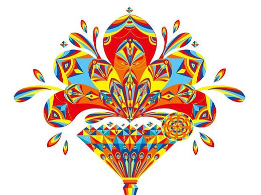 璀璨开花♡教堂彩色玻璃主题婚庆系列创意装饰插画