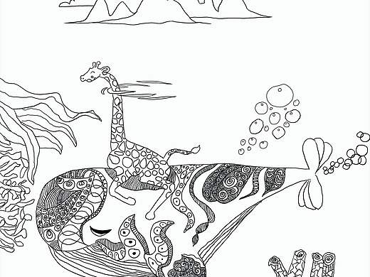 鲸鹿共存（个人主页-ZMzQ4Mzc2NzY=） - 创作习作 - 站酷设计师小皮今儿原创素材 - 站酷ZCOOL