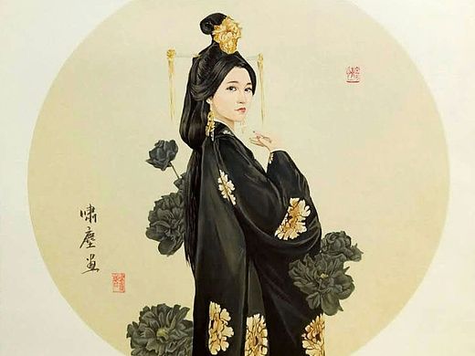 《回眸》绢纸人物(一)
