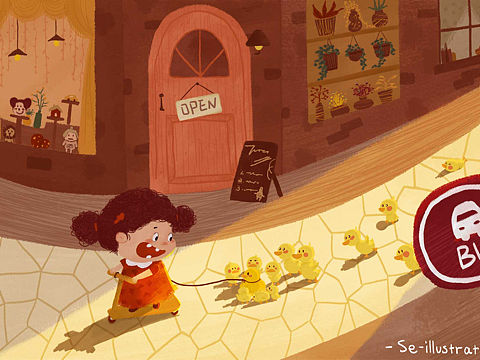 數(shù)鴨子（個人主頁-ZMzk0NTQ1MDA=） - 兒童插畫 - 站酷設(shè)計師米唐插畫設(shè)計原創(chuàng)素材 - 站酷ZCOOL