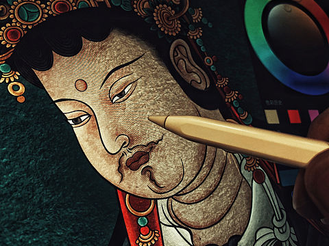 ipad绘制文殊菩萨