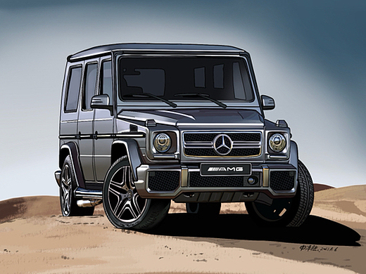 【手绘汽车】奔驰大g