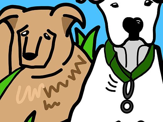 两个小狗（个人主页-ZNDcyODQ2MjQ=） - 创作习作 - 站酷设计师砖砖爱唱歌原创素材 - 站酷ZCOOL