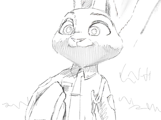 ipad手绘--兔子朱迪纯艺术-绘画3年前高颧骨的女人,素描纯艺术-绘画