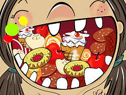 插画---我真的是个吃货