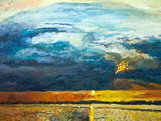 石泷原创作品《夕阳落日》（个人主页-ZMTYwMDE0Mjg=） - 绘画 - 站酷设计师石瀧兿術原创素材 - 站酷ZCOOL