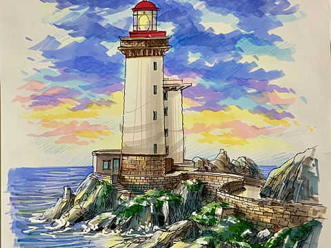 手绘效果图表现，马克笔手绘效果图