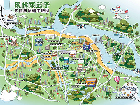 【温州.菜篮子】手绘地图定制社区地图设计