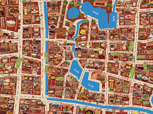 开封美食手绘地图