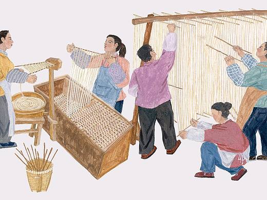 永康市第四批非物質(zhì)文化遺產(chǎn)，傳統(tǒng)手工土索面。（個人主頁-ZNTIzNzk1ODA=） - 商業(yè)插畫 - 站酷設計師金鈴兒原創(chuàng)素材 - 站酷ZCOOL