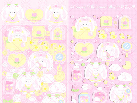 原创贴纸｜咕卡贴纸｜垂耳兔兔第二弹系列