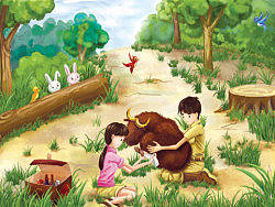 保护动物的插画