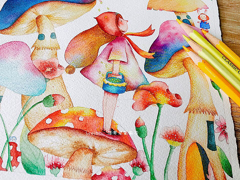 水彩插画
