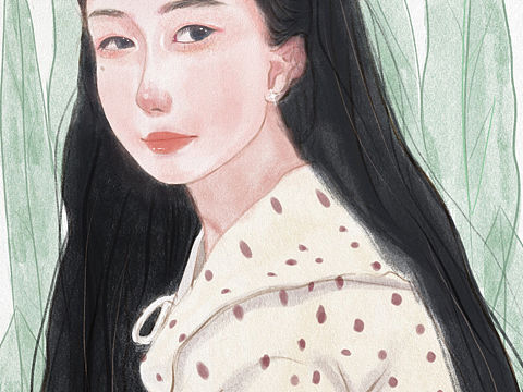 水彩女生头像