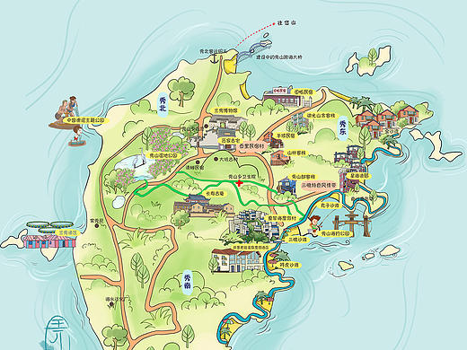 手绘海岛地图