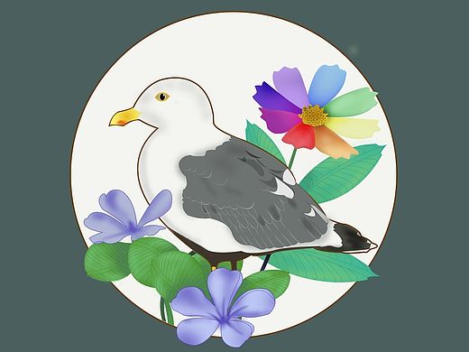 花 海鷗 春天（個人主頁-ZMTQ0NTA4NjA=） - 圖案 - 站酷設計師HFSpencer原創(chuàng)素材 - 站酷ZCOOL