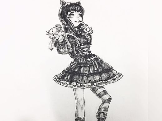 哥特萝莉小安妮 手绘练习
