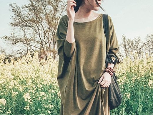 【向日葵记忆】原创女式文艺复古棉麻连衣裙长袖长裙袍子秋装（个人主页-ZMTM0NDQzOTI=） - 休闲/流行服饰 - 站酷设计师王善斌原创素材 - 站酷ZCOOL