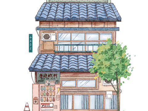 水彩建筑