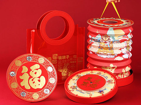 五虎豐燈——银饺子钱/黄金摆件