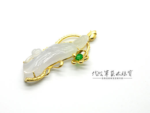代波军艺术珠宝定制---翡翠观音吊坠作品欣赏