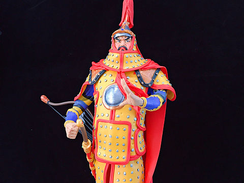 康健面塑作品《萨布素将军》