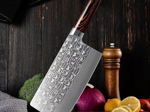 厨房刀具摄影—图案花纹刀具