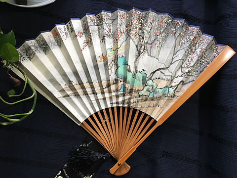 山水扇面