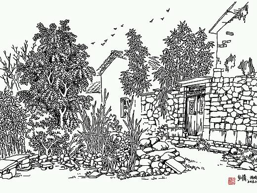 风景速写入门教程步骤篇乡村小景