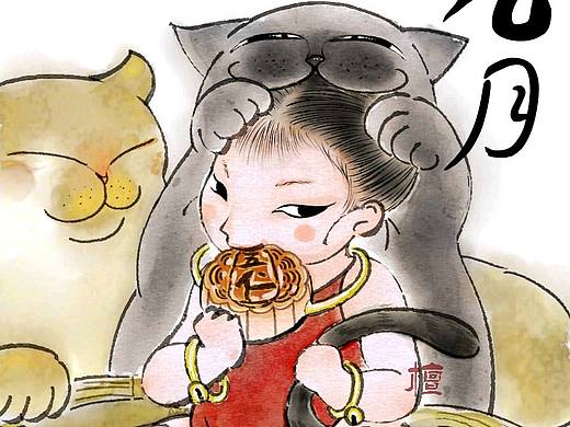 【中秋】猫与年画娃娃